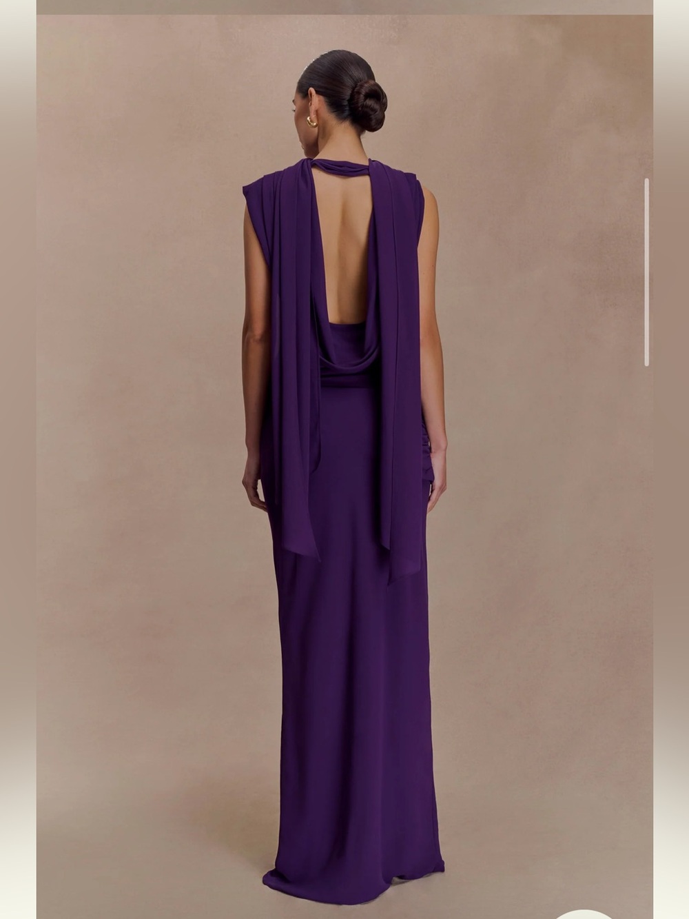 Giulia Meshki Dress- Chiffon Draped Maxi - Picture 2 of 3